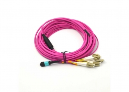 12Core Mpo Lc Om4 Pink 4.5mm Patch Cable 2